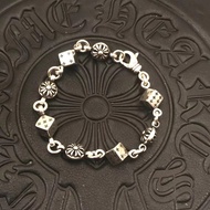 Chrome Hearts Bracelet 925 Silver Dice Bracelet Lobster Clasp Bracelet 1001