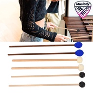 MUSLADY Marimba Mallet Instrument Mallet Set เส้นด้าย Felt Rubber Head 3 คู่ที่จับสบายประณีตใช้งานได