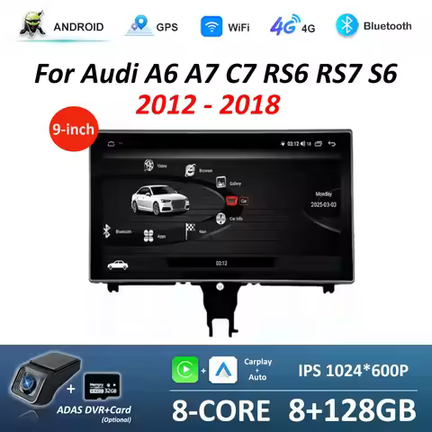 Android 16 For Audi A6 A7 C7 RS6 RS7 S6 2012 - 2018 9 Inch Player Car Radio Multimedia Stereo Carpla