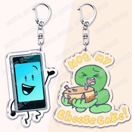 Game BFDI BFB Characters Keychain for Accessories Bag Firey Ruby Teardrop Flower Pin Coiny Price Tag