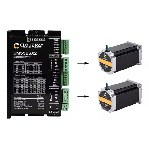Cloudray Nema 23/24 Stepper Motor Driver DM556SX2 5.6A 24~48VDC for 2pcs Stepper Motor Controller CN