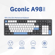 คีย์บอร์ด Gconic  รุ่น A98 Pro Ultra Slim Mechanical a Silver Edition White Switch