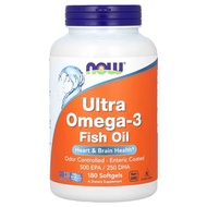 NOW Foods Ultra Omega 3-D 600 EPA / 300 DHA 180 Fish Softgels น้ำมันปลา โอเมก้า3