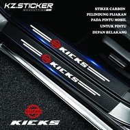 3D Carbon Sill Plate Cutting Sticker Car Door Step Kicks Bumper Protector Nissan Kicks