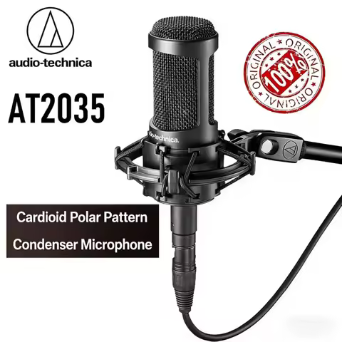 Original Audio-Technica AT2035 Cardioid Condenser Microphone Professional Studio XLR Mic for Recordi