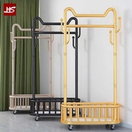 HS [in stock] 13.4Clothes Hanger Floor Vertical Clothes Rack Moving Wheels Household Storage Clothes