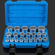 Spline Socket Set 1/2" Drive Universal Metric 8-36mm 12-point Cr-V Socket Set