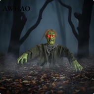 [AWHAO] Decorative Green-faced Zombie Outdoor Scene Prop Halloween Outdoor Deco for Haunted House Ga