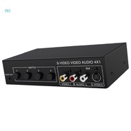 pri 4x1 S-Video AV Switcher with 3 5mm Sound Output Metal Case Switcher Replacement 4 In 1 Out Video