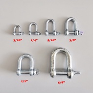 GALVANISED D SHACKLES (3/16", 1/4", 5/16", 3/8", 1/2", 5/8") / SHACKLE / D HOOK /PENGANTUNG D