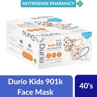 Durio 901K Kid’s 3D Respirator - Safari & Dinosaur - 40pcs (Ages 2 - 10)