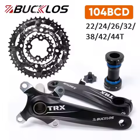 BUCKLOS Bicycle Crank Chainring 104BCD Crankset 3*9S 3*10S with Bottom 170mm Crank Double Triple Spe