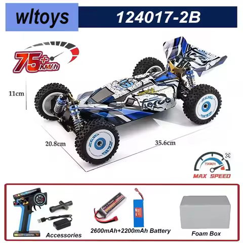 Wltoys 1/12 124017-V8 2.4G Racing RC Cars 4WD Brushless Motor 75Km/H High Speed Remote Control Off-r