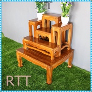 RTT โต๊ะหมู่บูชาพระ (ไม้สักทอง) หมู่ 5 หน้า 5 สีใส 60*50*สูง70 ซม.