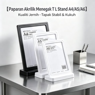 Pemegang T Akrilik Menegak A4 A5 A6 | Vertical Acrylic T Stand Display | Menu Produk QR Code Kaunter
