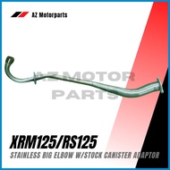 ↘ ├ ╲ Stainless Big Elbow w/stock canister adaptor for Xrm125/Rs125/XRM110