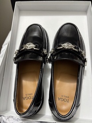 Toga Black Leather Loafers