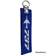 GANTUNGAN 737 BOEING KEYCHAN / THICK EMBROIDERED KEYCHAIN REVERSIBLE FLAT RING GOOD QUALITY