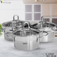 Set of 3 high quality stainless steel pots KAFF-KF-SST09304-COMBO1 - Genuine product