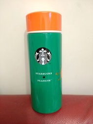 369元即賣 -購自日本 -全新 2023年3月 Starbucks星巴克 x Snoopy史諾比 ( Peanuts)聯乘限定設計，不銹鋼橙綠色迷你保溫瓶 ( 保溫樽,保溫壺 ) 中國製