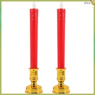 zhihuicx Chinese Candle Light Candles Battery Operated Lamp LED Lights Decor Surround Flashing Buddha Altar 2 Pcs