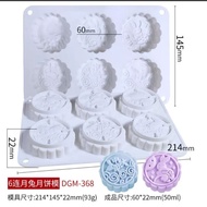 6 Cavity Silicone Rabbit Mooncake Jelly Mould/Handmade Soap Mould/Chocolate Mould/Pudding Mould