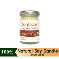 SenOdos เทียนหอม อโรม่า เทียนหอมสปา Cedarwood + Pine Scented Soy Candle Aroma 45 g - กลิ่นซีดาร์วูด + ไพน 45g.