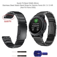 for Garmin Fenix 5X Quick Fit Stainless Steel Metal Watch Band Strap for Fenix /3/3 HR/D2 Charlie/ D