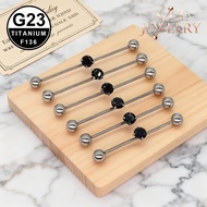 1pc Punk Cartilage Body Piercing Jewelry Black Crystal Titanium Ear Stud Barbell Piercing 16G Indust