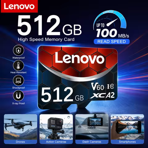 Lenovo 512GB High-Speed Micro TF SD Card Support 4K V60 U3 Memory Card For Drone Camera Monitoring E
