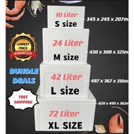 【BUNDLE DEALS】Foam box Seafood/Frozen food polystrene box fruit box gabus putih Ice Box white box in