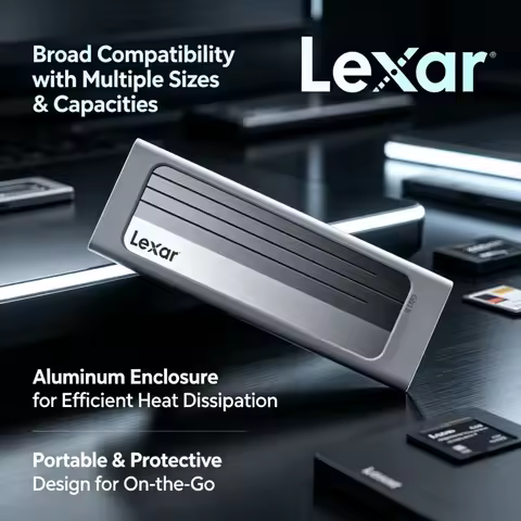 Multi Size M.2 NVMe SSD Enclosure Lexar E300 Pro 10Gbps USB 3.2 Gen2 Type C Portable External Hard D