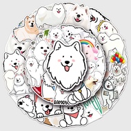 50pcs Samoyed Non-Repetitive Stationery Box Stickers Waterproof Stickers Luggage Stickers Phone Case Stickers Handbook Stickers Water Bottle Stickers Guitar Stickers Graffiti Stickers