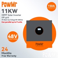 PowMr 11KW Hybrid Solar Inverter 500Vdc Supports 48V Lifepo4 Battery Can Parallel Up to 9 Unit Built