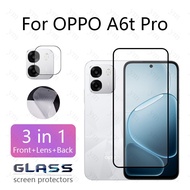 3 In 1 OPPO A6t Pro Tempered Glass Screen Protector Guard Carbon Fiber Film Back Protector For OPPO 