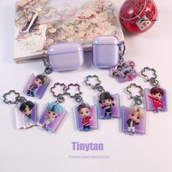 Air Pods Protective Case Korea KPOP BTS TINYTAN Cute Keychain Apple Colorful Mirror Pendant Wireless Bluetooth Headset Soft Hallyu Star Merchandise