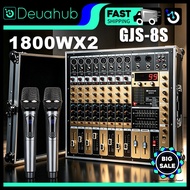 Deuahub GJS-8S Professional Audio Mixer 8 channel 99DSP UHF mic Built-in 1800W power amplifier