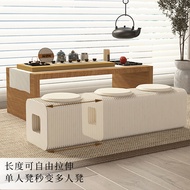 New Simple Sofa Stool Portable Retractable Foldable Long Leather Paper Stool Household Space-Saving 