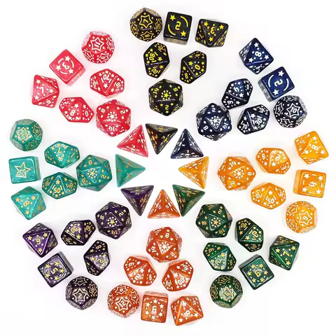 7Pcs/set Dungeons and Dragons Acrylic Beautiful Stars Dice Set for Home Club KTV Entertainment Acces