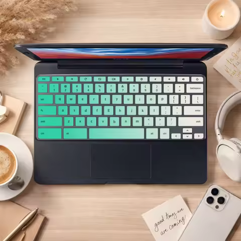 Gradient Mint Green Silicone Keyboard Cover US Layout for Samsung Chromebook 11.6"/12.2"/15.6" Serie