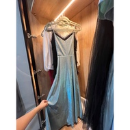 Preloved dress soft blue glitter dress shinybiru