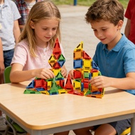 65pcs 3.75cm 3D Plastic Magnetic Tiles Set STEM Educational Building Blocks Kids Creative Constructi