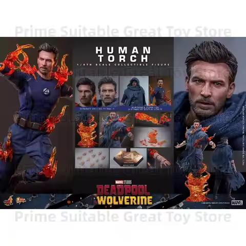 【In Stock】Original Hot Toys HT 1/6 Deadpool and Wolverine Blazing Fire MMS789 Action Figures Gift&Co