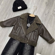 HK KIDS fur-lined leatherJacket, Guangzhou standard winter jacket size 2-7 years old (code B2539)