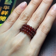 Garnet Ring The Stone Of Victory And Power 3.5mm Natural Real Colored Auspicious Lucky Accessories