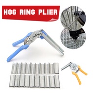 Black Hog Ring Pliers Tool + 600pcs M Clips Chicken Mesh Cage Wire Fencing Animal Caged Clamp