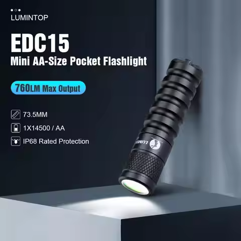 Lumintop EDC15 760 Lumen LED EDC Keychain Flashlight IP68 Waterproof 14500/AA Battery Light Camping 