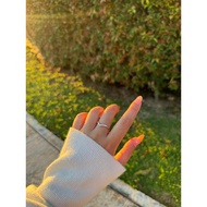 AG SILVER V-Shape Diamond rings 925 Sterling Silver White Gold Plated Necklace Chain Pendant