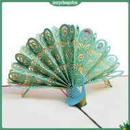 surpriseprice| Creative Peacock 3D Pop Up Paper Greeting Card Festival Birthday Christmas Gift