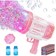 Bubble Gun, Bazooka Bubble Machine Gun, Bubble Blaster Gun with Bubble Solution, 69 Holes Bubble Baz
